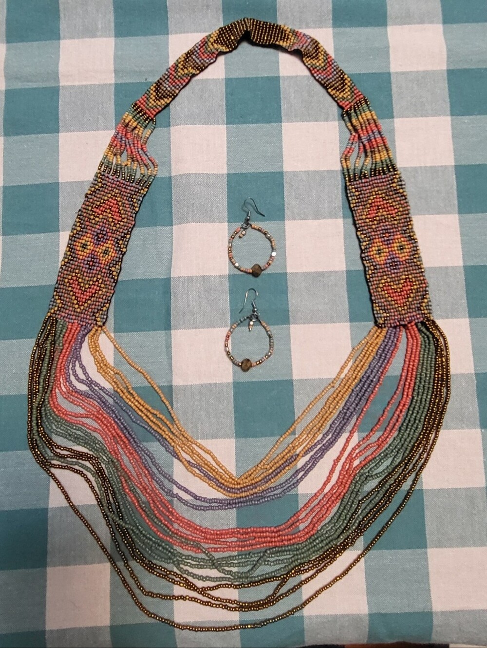 Trisha Waldron Beaded Necklace & Earring Set